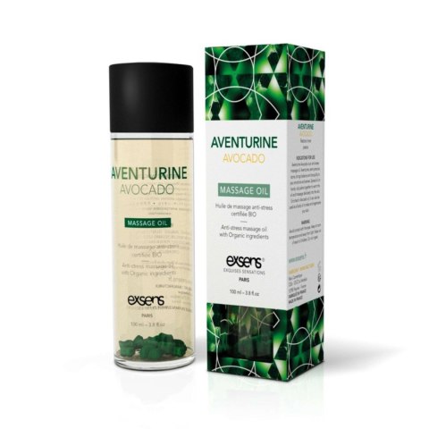 AVENTURINE AVOCADO Organic Massage Oil with stones 100 ml Exsens AVENTURINE AVOCADO Organic Massage Oil with stones 100 ml Exsens