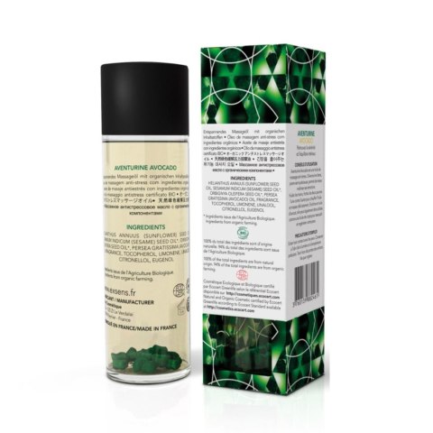 AVENTURINE AVOCADO Organic Massage Oil with stones 100 ml Exsens AVENTURINE AVOCADO Organic Massage Oil with stones 100 ml Exsens