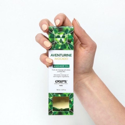AVENTURINE AVOCADO Organic Massage Oil with stones 100 ml Exsens AVENTURINE AVOCADO Organic Massage Oil with stones 100 ml Exsens