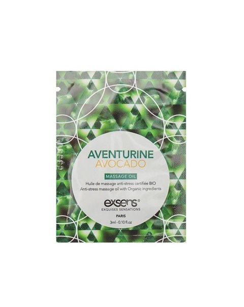 AVENTURINE AVOCADO Organic Massage Oil with stones (3 ml x 10 szt.) Exsens AVENTURINE AVOCADO Organic Massage Oil with stones (3 ml x 10 szt.) Exsens