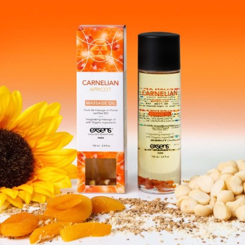 CARNELIAN APRICOT Organic Massage Oil with stones 100 ml Exsens CARNELIAN APRICOT Organic Massage Oil with stones 100 ml Exsens