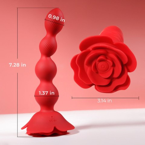 Rose rotating anal beads B - series Cute