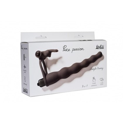 Lola Toys Jungle Bunny - nakładka z wibracją i króliczkiem, czarna