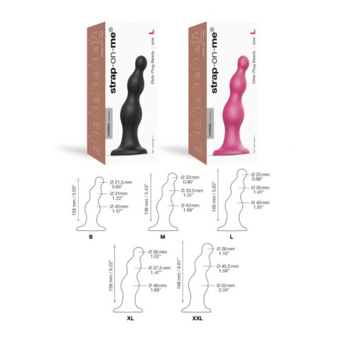 DILDO PLUG BEADS BLACK - S Strap-on-me DILDO PLUG BEADS BLACK - S Strap-on-me