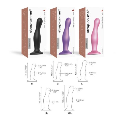 DILDO PLUG CURVY METALLIC SUGAR PINK- S Strap-on-me DILDO PLUG CURVY METALLIC SUGAR PINK- S Strap-on-me