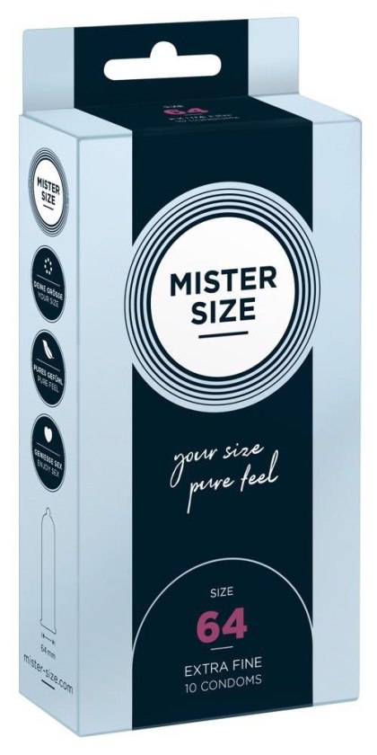 Mister Size 64 mm - cienkie prezerwatywy, 10 szt.