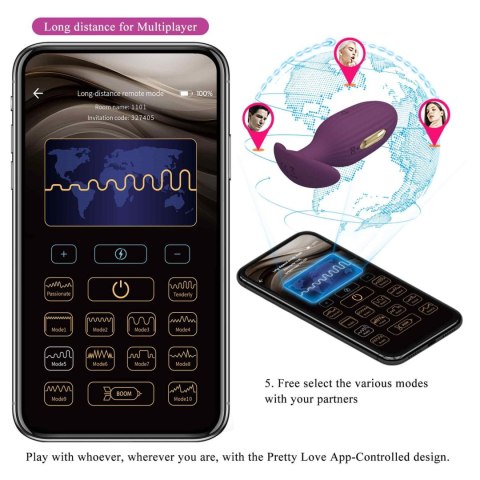 PRETTY LOVE - Jefferson, 12 vibration functions 3 electric shock functions Mobile APP Long-distance Control Pretty Love PRETTY LOVE - Jefferson, 12 vibration functions 3 electric shock functions Mobile APP Long-distance Control Pretty Love