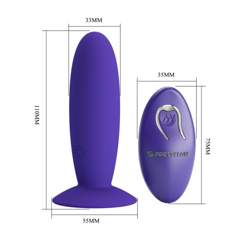 PRETTY LOVE - Remotr control vibrating plug - Youth, Wireless remote control 12 vibration functions Suction base Pretty Love PRETTY LOVE - Remotr control vibrating plug - Youth, Wireless remote control 12 vibration functions Suction base Pretty Love