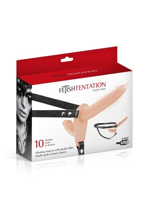 DOUBLE STRAP-ON VIBRATING FLESH STRAP-ON DILDO Fetish Tentation DOUBLE STRAP-ON VIBRATING FLESH STRAP-ON DILDO Fetish Tentation