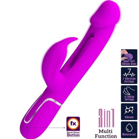 PRETTY LOVE - Kampas Rabbit 3 in 1, multifunction vibrator with tongue violet Pretty Love PRETTY LOVE - Kampas Rabbit 3 in 1, multifunction vibrator with tongue violet Pretty Love