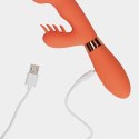 Silicone Rabbit Vibrator with Ribbed Clitoral Stimulator Loveline Silicone Rabbit Vibrator with Ribbed Clitoral Stimulator Loveline
