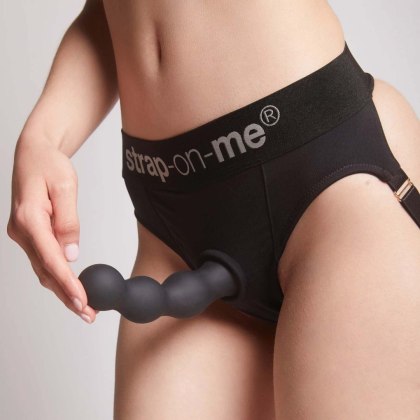 Strap-on-me Dildo Plug Balls - dildo z 3 kulkami, XXL, czarne