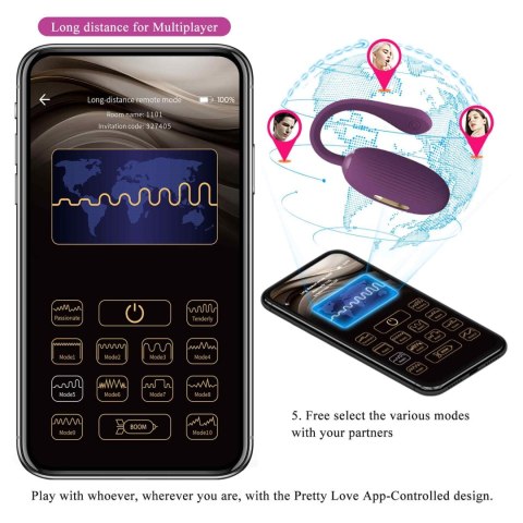 PRETTY LOVE - Doreen, 12 vibration functions 3 electric shock functions Mobile APP Long-distance Control Pretty Love PRETTY LOVE - Doreen, 12 vibration functions 3 electric shock functions Mobile APP Long-distance Control Pretty Love