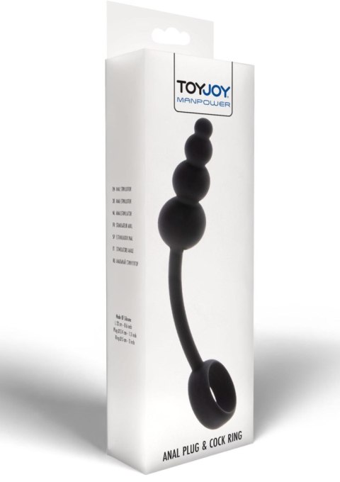 Anal Snake Plug & Penis Ring Black ToyJoy Anal Snake Plug & Penis Ring Black ToyJoy