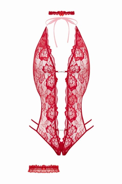 Open crotch Body-Set Renee - Red Christine Open crotch Body-Set Renee - Red Christine