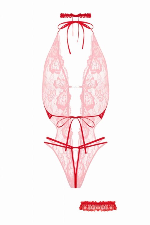 Open crotch Body-Set Renee - Red Christine Open crotch Body-Set Renee - Red Christine