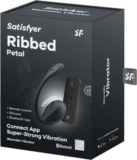Ribbed Petal black Connect App Satisfyer Ribbed Petal black Connect App Satisfyer