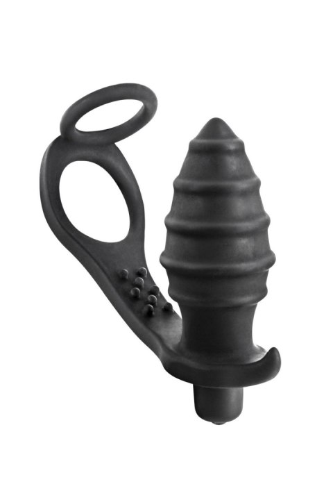PROSTATE STIMULATOR COCKRING PLUG AP071 BLACK Blue Junker PROSTATE STIMULATOR COCKRING PLUG AP071 BLACK Blue Junker
