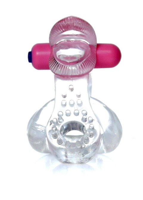 Pierścień-Tongue Vibro CockRing Clear B - Series EasyLove Pierścień-Tongue Vibro CockRing Clear B - Series EasyLove