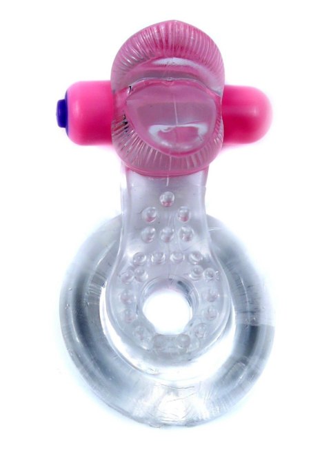Pierścień-Tongue Vibro CockRing Clear B - Series EasyLove Pierścień-Tongue Vibro CockRing Clear B - Series EasyLove