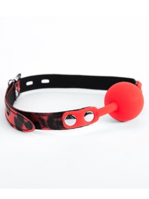Red Silicone Ball Gag Leopard Argus Red Silicone Ball Gag Leopard Argus