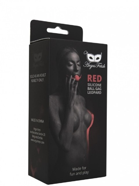 Red Silicone Ball Gag Leopard Argus Red Silicone Ball Gag Leopard Argus