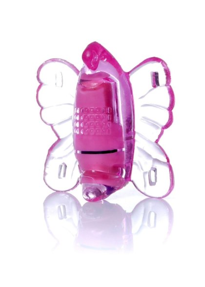 B-Series EasyLove Butterfly - motylek na łechtaczkę na paskach, różowy