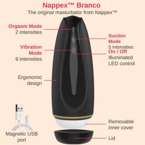 Masturbator - Nappex™ Branco Black - Premium Mastubators (10 Languages Nappex Masturbator - Nappex™ Branco Black - Premium Mastubators (10 Languages Nappex