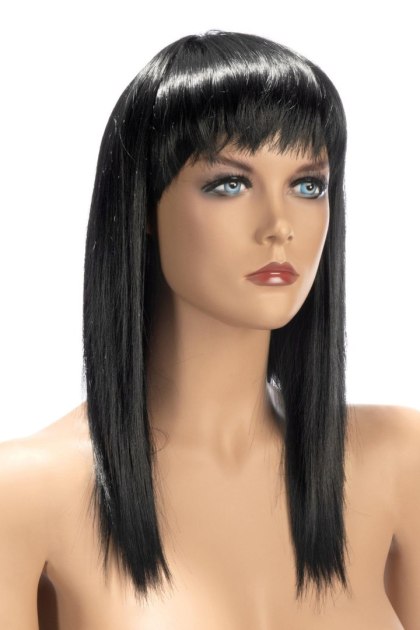 World Wigs Allison - długa czarna peruka z grzywką