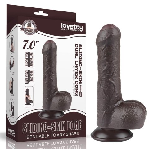 7'' Sliding Skin Dual Layer Dong Black Lovetoy 7'' Sliding Skin Dual Layer Dong Black Lovetoy