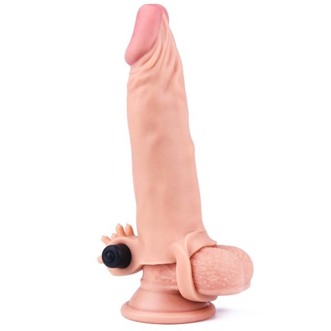 Add 2"" Pleasure X Tender Vibrating Penis Sleeve Flesh Lovetoy
