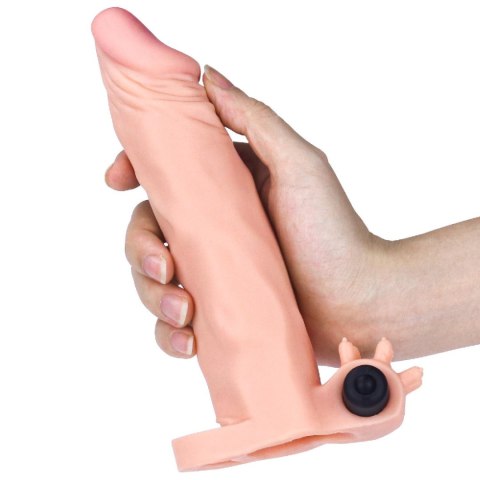 Add 2"" Pleasure X Tender Vibrating Penis Sleeve Flesh Lovetoy