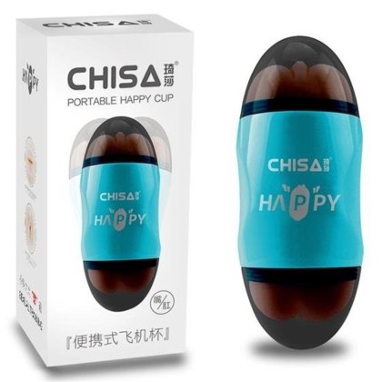 Chisa Happy Cup - podwójny masturbator usta i pupa, turkusowy