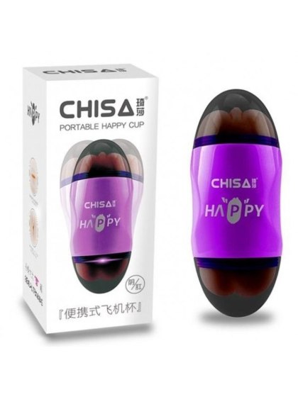 Chisa Happy Cup - podwójny masturbator wagina i pupa, fioletowy