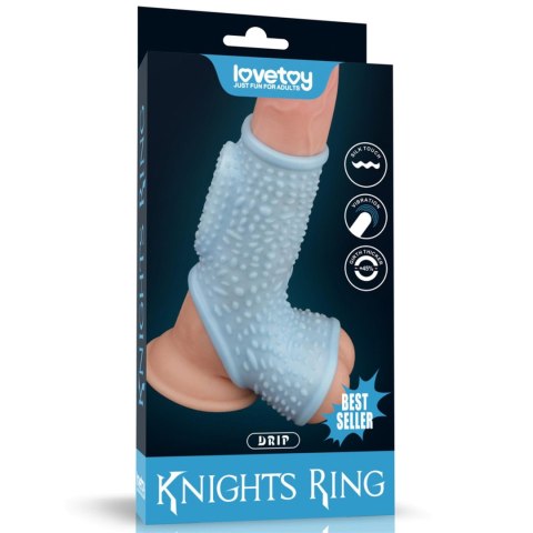 Vibrating Drip Knights Ring with Scrotum Sleeve Lovetoy Vibrating Drip Knights Ring with Scrotum Sleeve Lovetoy