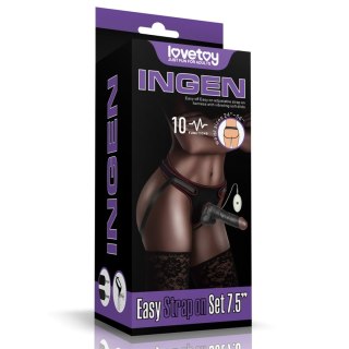 Vibrating Easy Strapon Set 7.5'' Black Lovetoy
