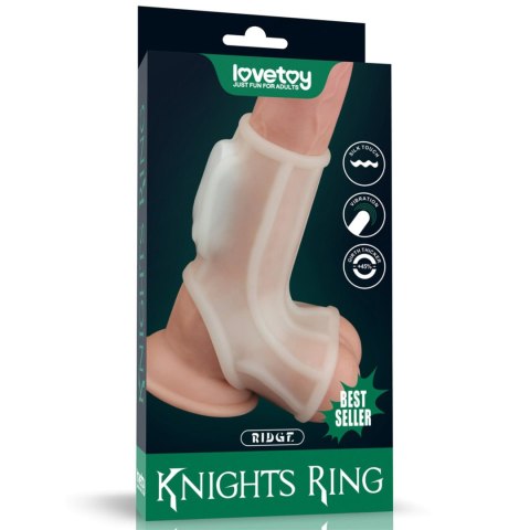 Vibrating Ridge Knights Ring with Scrotum Sleeve Lovetoy
