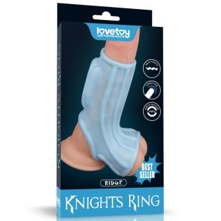 Vibrating Ridge Knights Ring with Scrotum Sleeve Lovetoy
