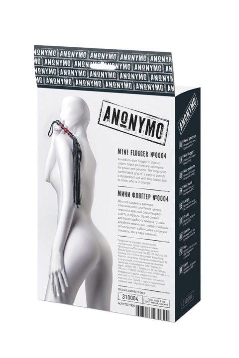 Anonymo flogger, PU leather, black, 45 cm Anonymo by TOYFA Anonymo flogger, PU leather, black, 45 cm Anonymo by TOYFA