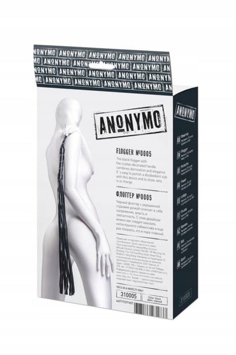 Anonymo flogger, PU leather, black, 64 cm Anonymo by TOYFA Anonymo flogger, PU leather, black, 64 cm Anonymo by TOYFA