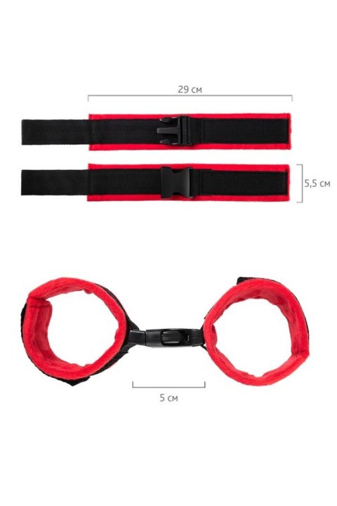 Anonymo handcuffs, velour, red, 29 cm Anonymo by TOYFA Anonymo handcuffs, velour, red, 29 cm Anonymo by TOYFA