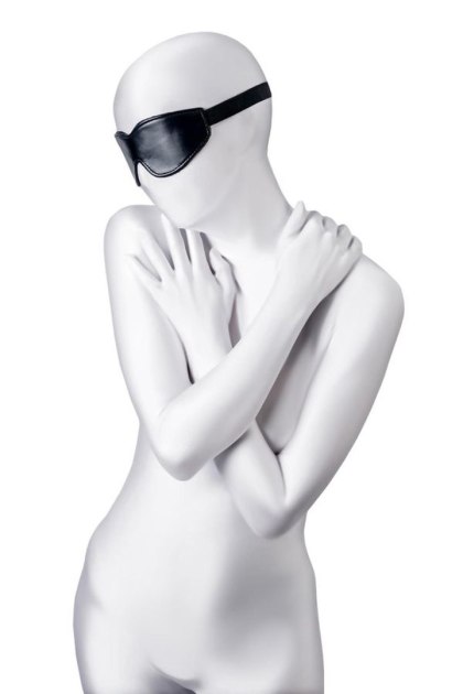 Anonymo - czarna opaska na oczy z ekoskóry PU, 26,5 cm