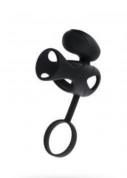 Black & Red, Penis ring with vibration, clitoral stimulation, silicone, black 14.5 cm Black&Red by TOYFA