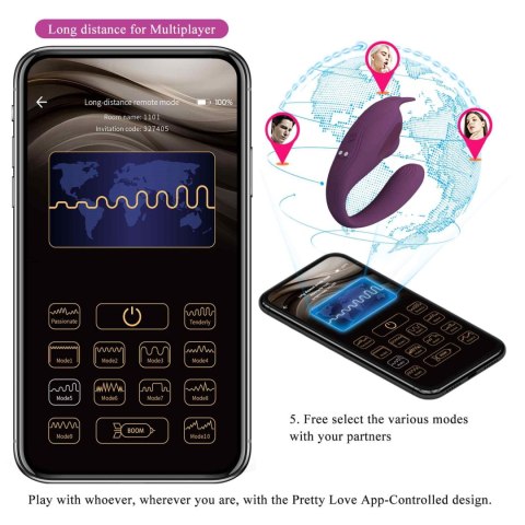 SHEY, 10 vibration functions 10 tapping functions Mobile APP Long-distance Control Pretty Love
