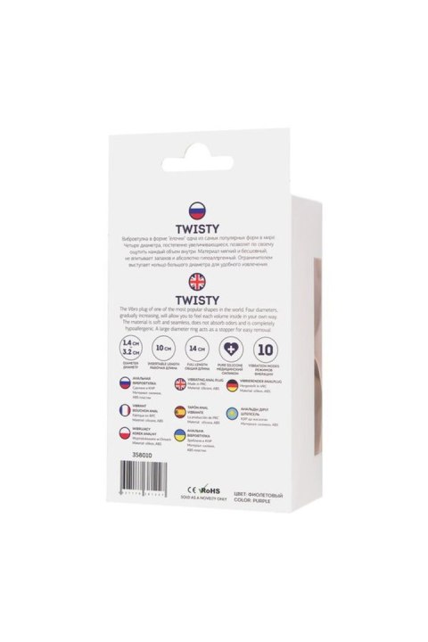 ToDo by Toyfa Anal plug Twisty, silicone, purple, 14 cm, O 3.2 cm ToDo by TOYFA ToDo by Toyfa Anal plug Twisty, silicone, purple, 14 cm, O 3.2 cm ToDo by TOYFA