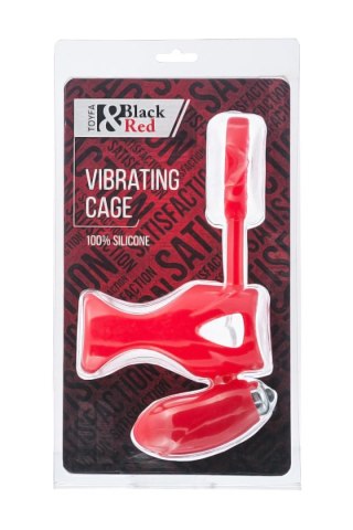 Black & Red, Penis ring with vibration, clitoral stimulation, silicone, red 14.5 cm Black&Red by TOYFA