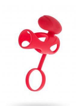Black & Red, Penis ring with vibration, clitoral stimulation, silicone, red 14.5 cm Black&Red by TOYFA