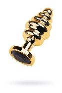 Golden anal plug with black gem Metal by TOYFA Golden anal plug with black gem Metal by TOYFA
