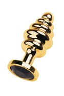 Golden anal plug with black gem Metal by TOYFA Golden anal plug with black gem Metal by TOYFA