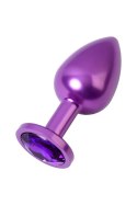 Purple anal plug TOYFA Metal,with a amethyst colored gem Metal by TOYFA Purple anal plug TOYFA Metal,with a amethyst colored gem Metal by TOYFA